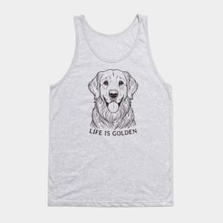 Golden Retriever Lover Art - Life is Golden Graphic for Dog Enthusiasts Tank Top